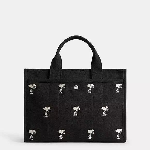 NWT Coach X Peanuts Cargo Tote Bag With Snoopy Print BLACK CBH54 - Picture 9 of 12